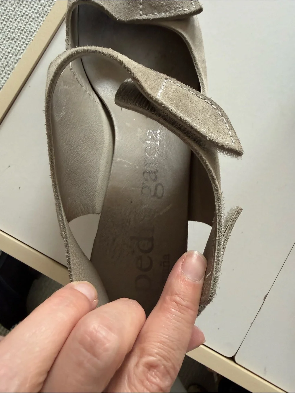 Pedro Garcia Gray Suede Platform Wedge Sandals